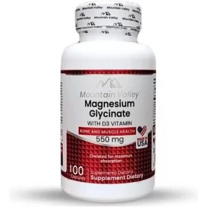 Magnesium Glycinate 550mg + Vitamina D3 Mountain Valley