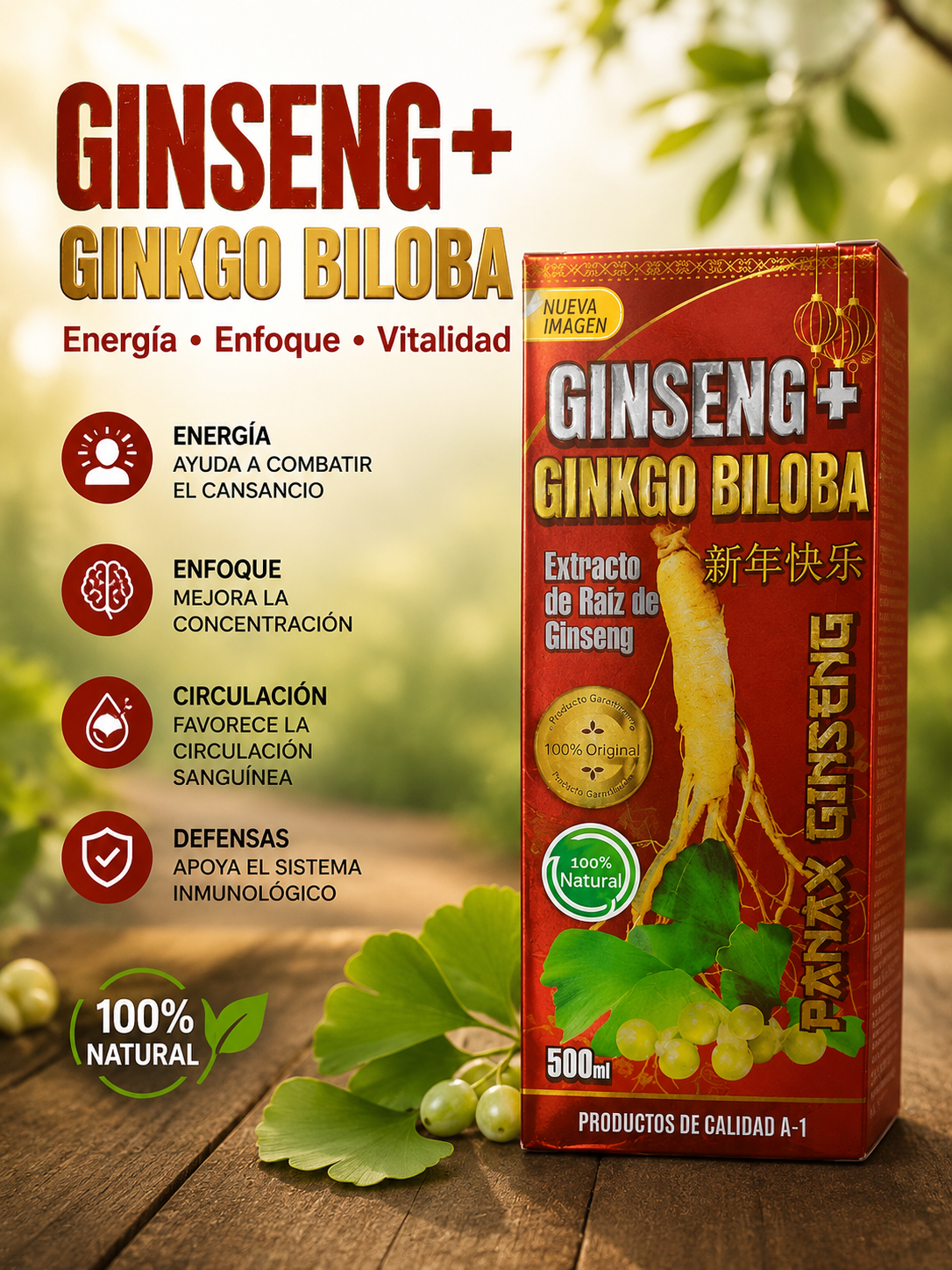 Ginseng + Ginkgo Biloba 500 ml